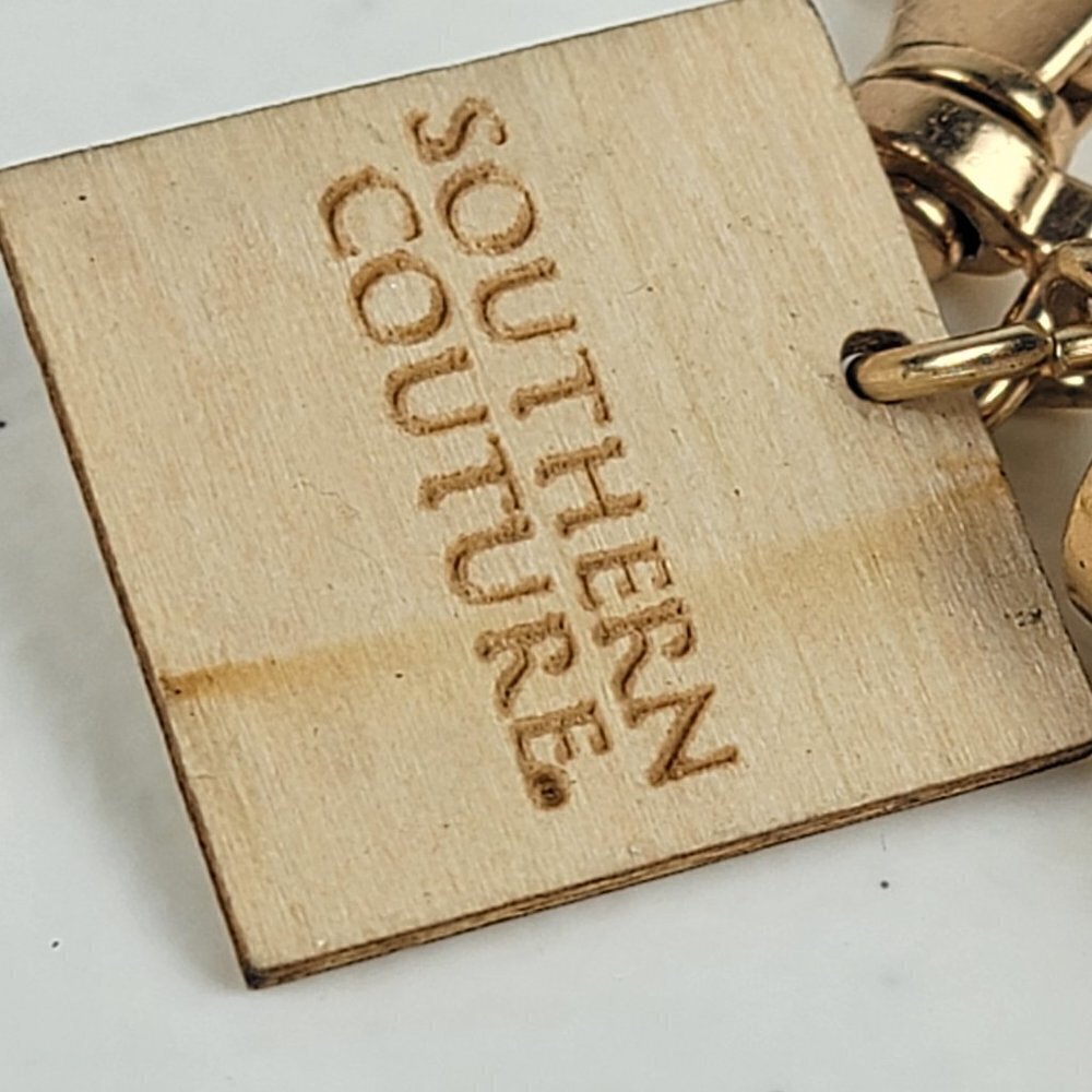 Southern Couture Silicone Beaded Bracelet Keychain Tassel Gray One Size Stretch - Picture 2 of 8